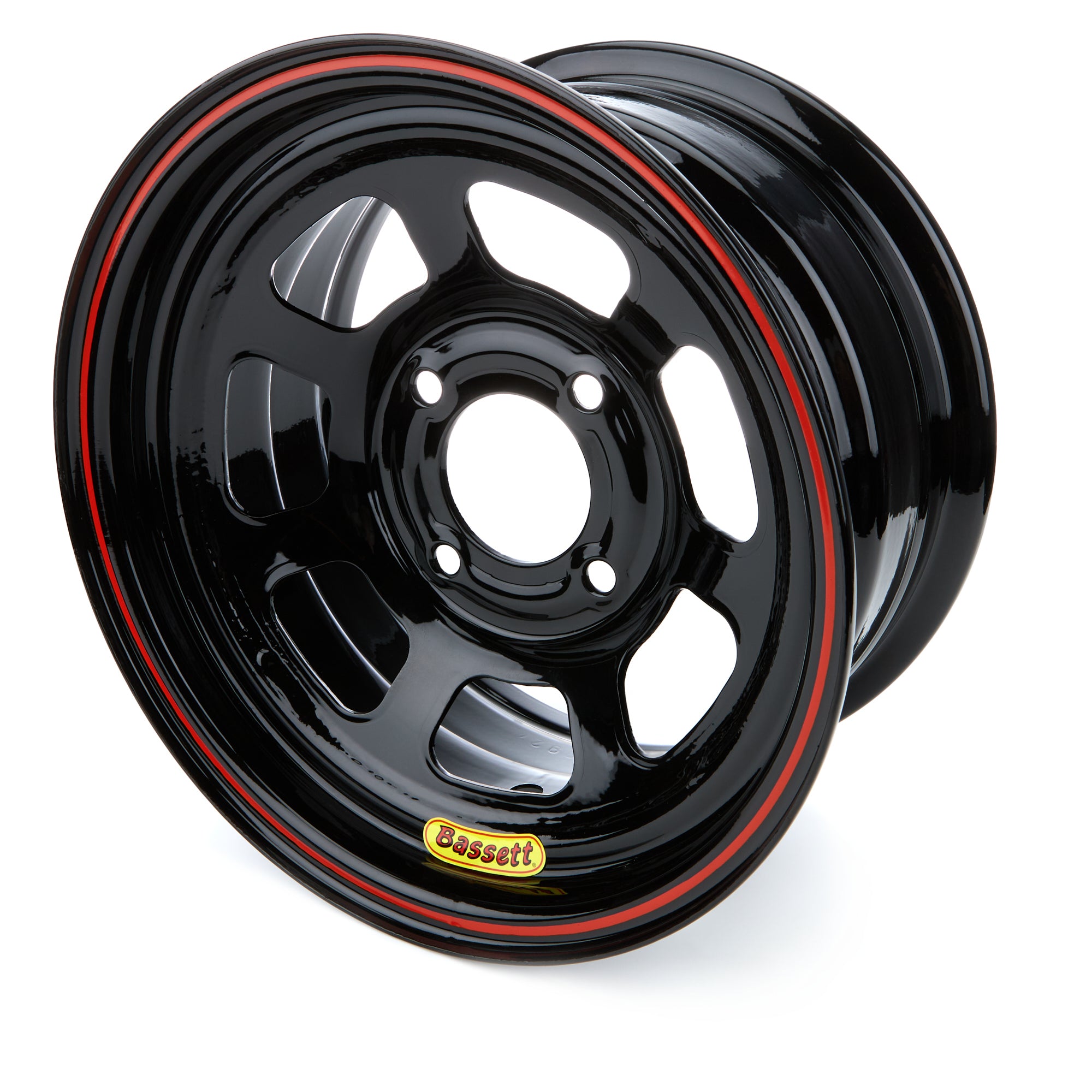 Wheel 13x7 4x4.5 4in BS Black Wheels Bassett