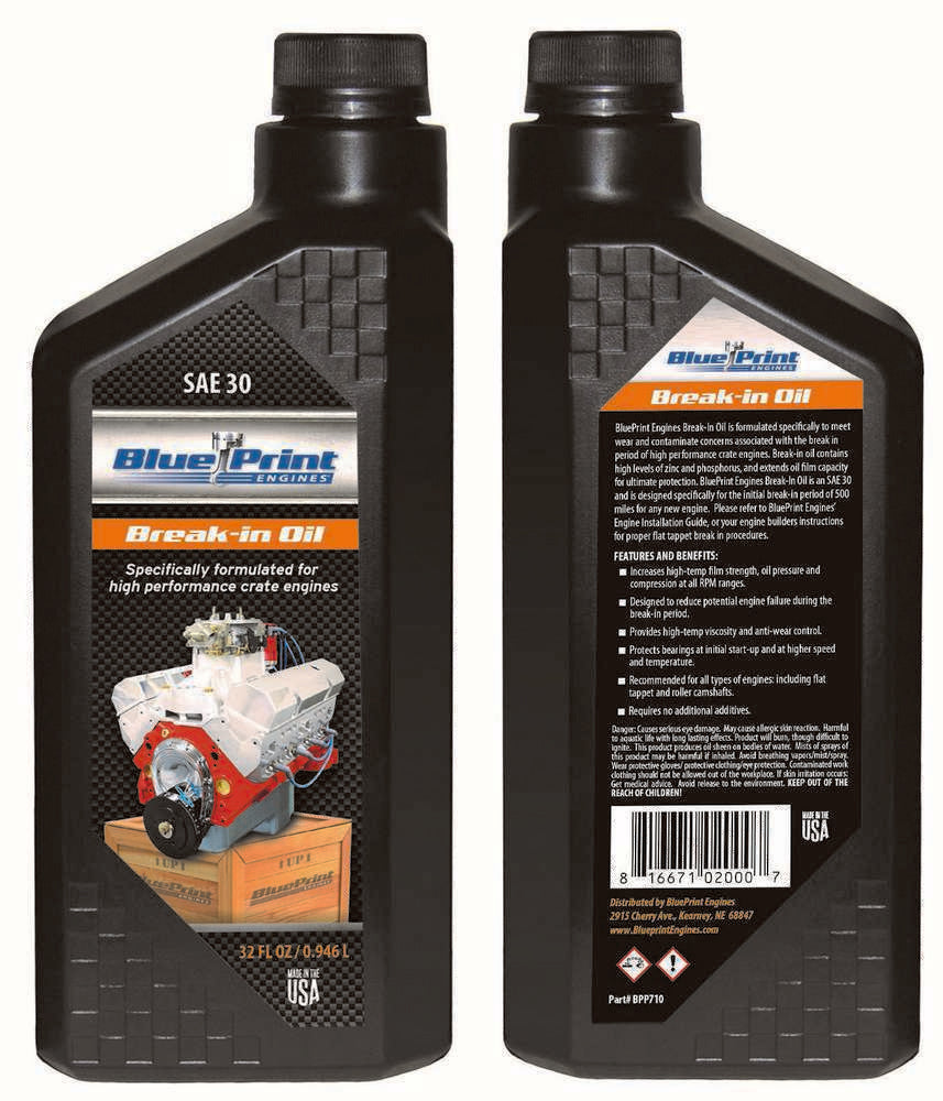 Crate Eng Break In Oil SAE30 Quart Motor Oil BluePrint Engines