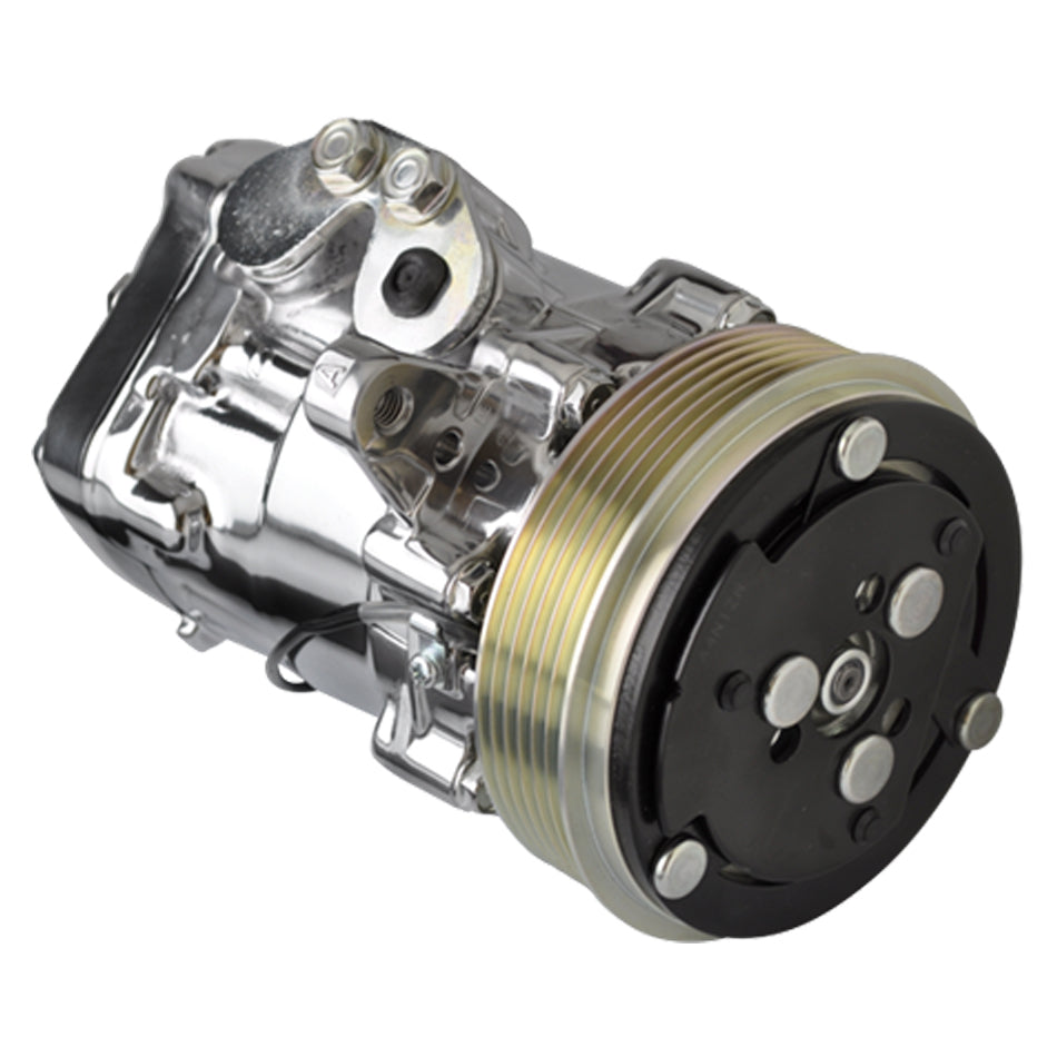 A/C Compresser SD-7 Serpintine Polished Air Conditioning Compressors and Components Billet Specialties