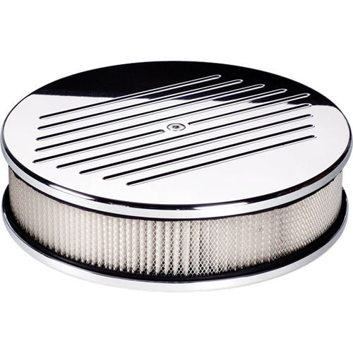 Round 9.5in. Air Cleaner Ball Milled Air Cleaner Assemblies and Air Intake Kits Billet Specialties