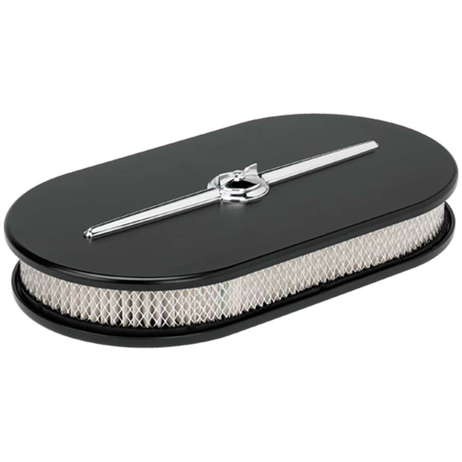 Oval Air Cleaner Large Streamline Black Air Cleaner Assemblies and Air Intake Kits Billet Specialties