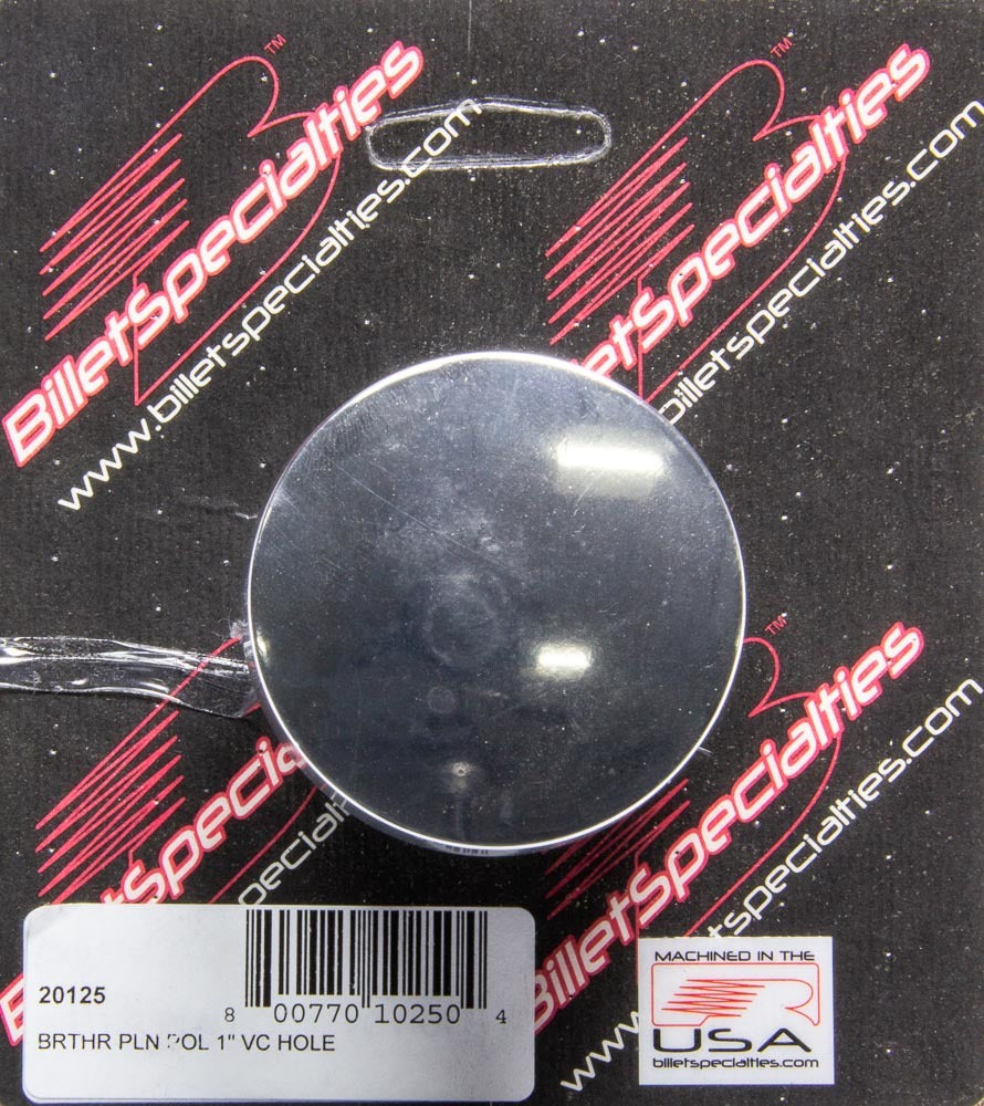 Plain Polished Breather For 1in VC Hole Valve Cover Breathers and Components Billet Specialties