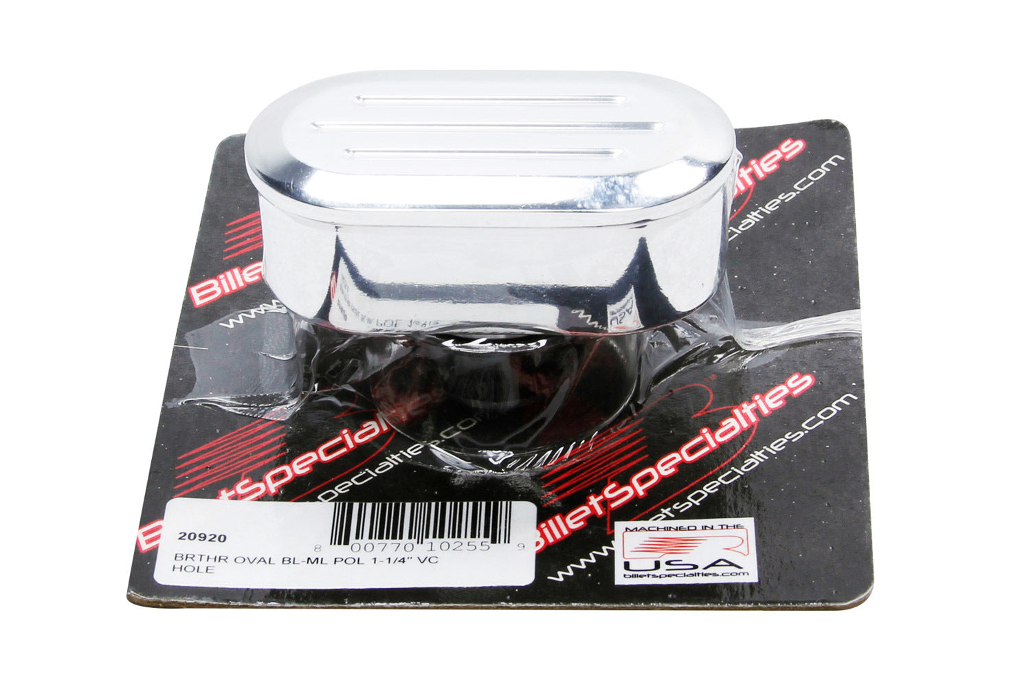 Polished Breather Oval Style Valve Cover Breathers and Components Billet Specialties