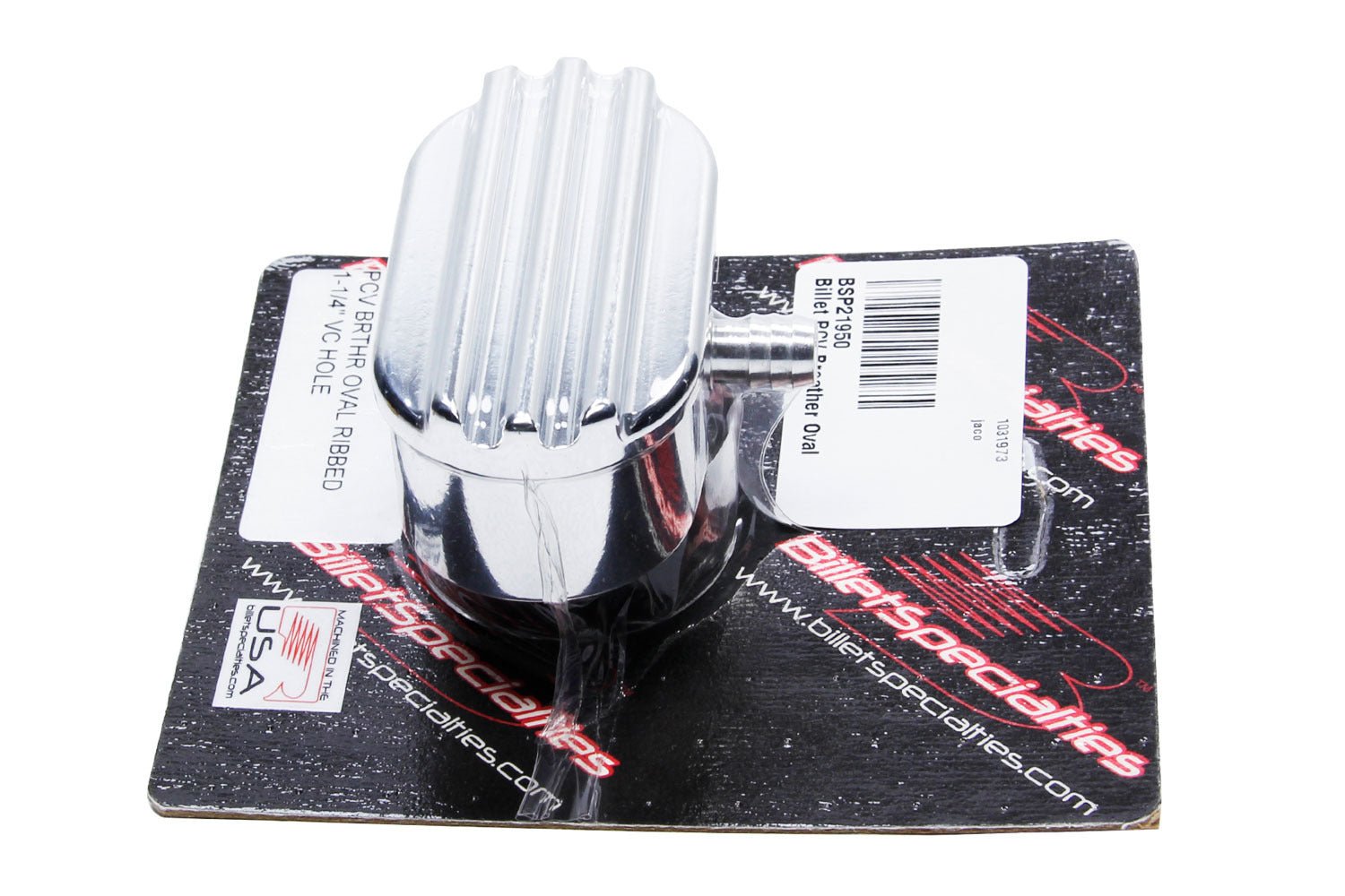 Billet PCV Breather Oval Ribbed 1-1/4in VC Hole Valve Cover Breathers and Components Billet Specialties