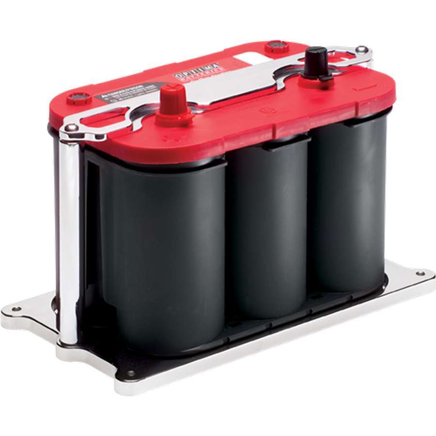 Optima Battery Mount Polished Battery Boxes, Trays and Components Billet Specialties