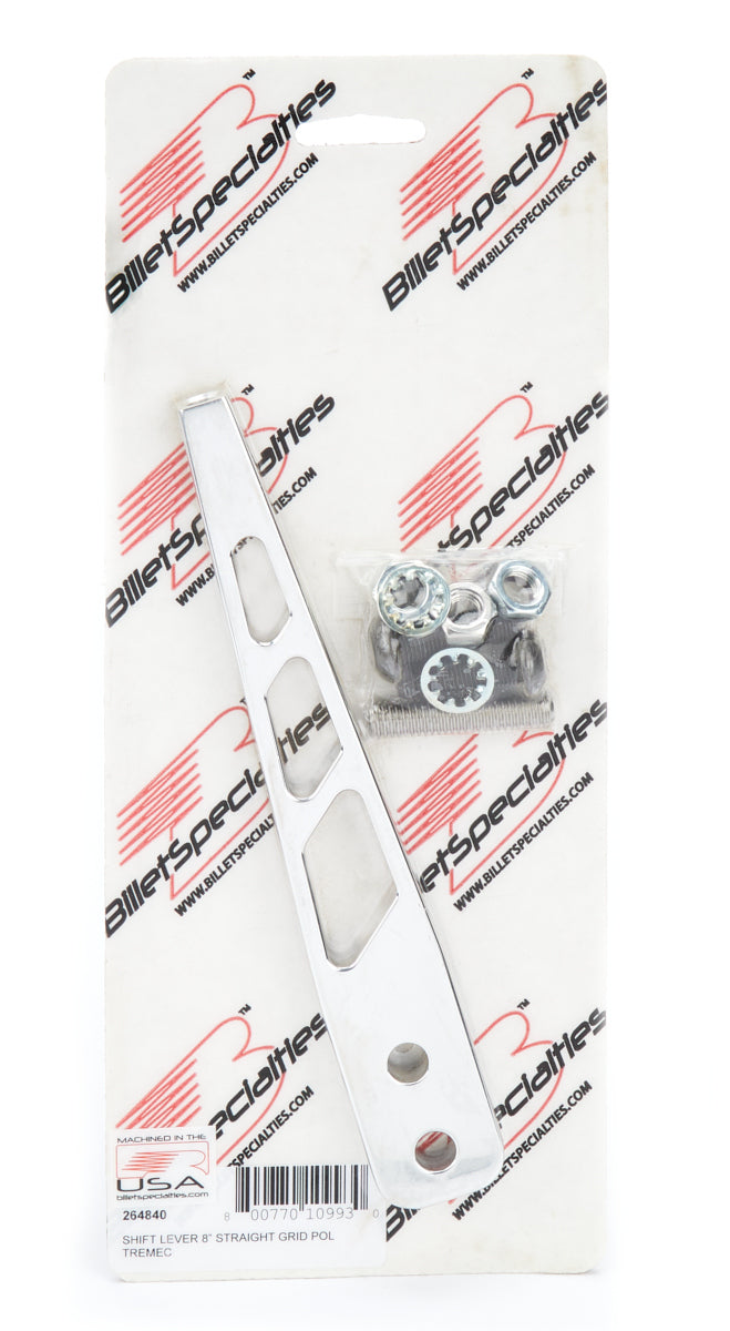 Shift Lever 8in Straight Grid Polished Tremec Shifter Sticks Billet Specialties