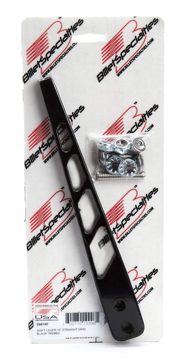 Shift Lever 10in Straigh t Grid Black Tremec Shifter Sticks Billet Specialties