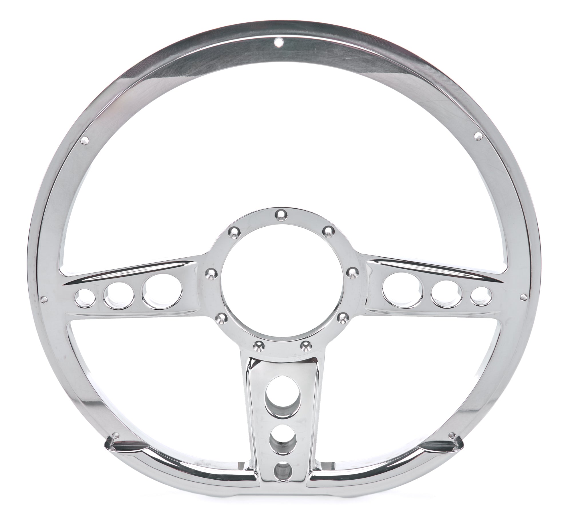 Steering Wheel 14in D- Shape Trans Am Polished Steering Wheels and Components Billet Specialties