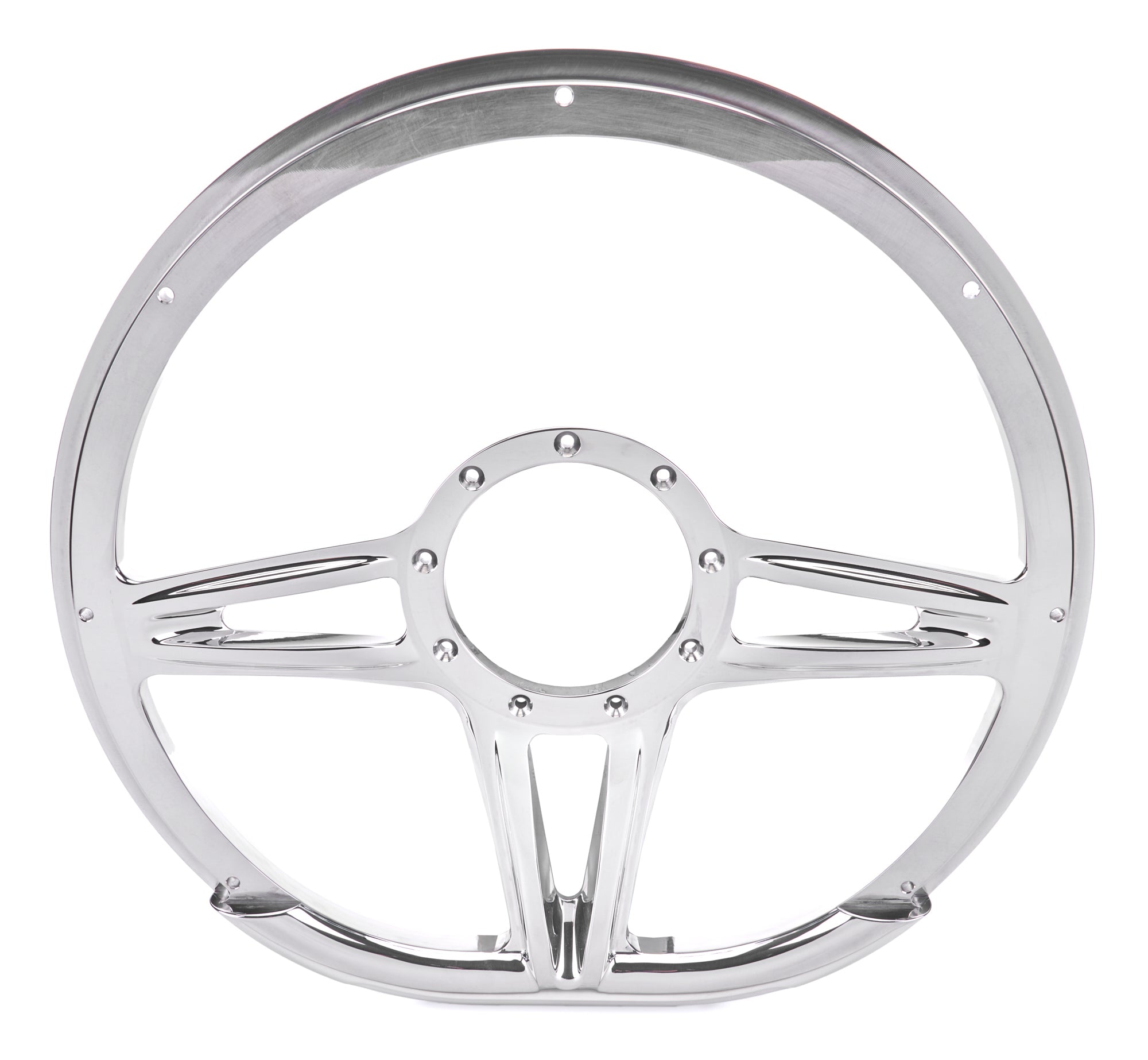 Steering Wheel 14in D-Shape Victory Polished Steering Wheels and Components Billet Specialties