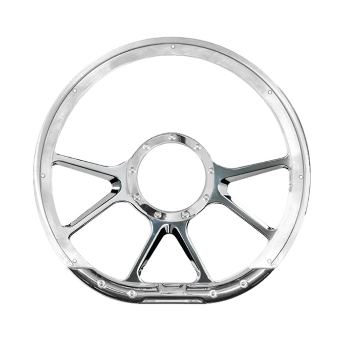 Steering Wheel 14in D-Sh ape Prism Polished Steering Wheels and Components Billet Specialties