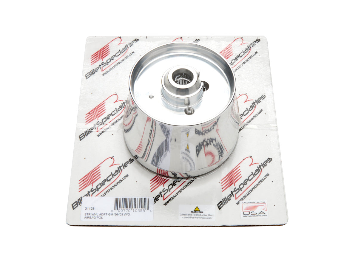 96-03 GM Steering Wheel Adapter Polished Steering Wheel Adapters and Install Kits Billet Specialties
