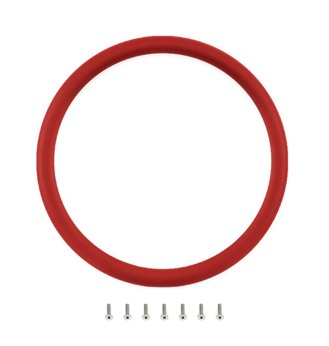 Half Wrap Ring 15.5in Red Leather Steering Wheel Covers Billet Specialties