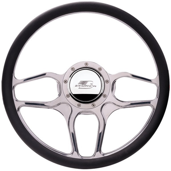 Steering Wheel 1/2 Wrap 15.5in Win Lite Polished Steering Wheels and Components Billet Specialties