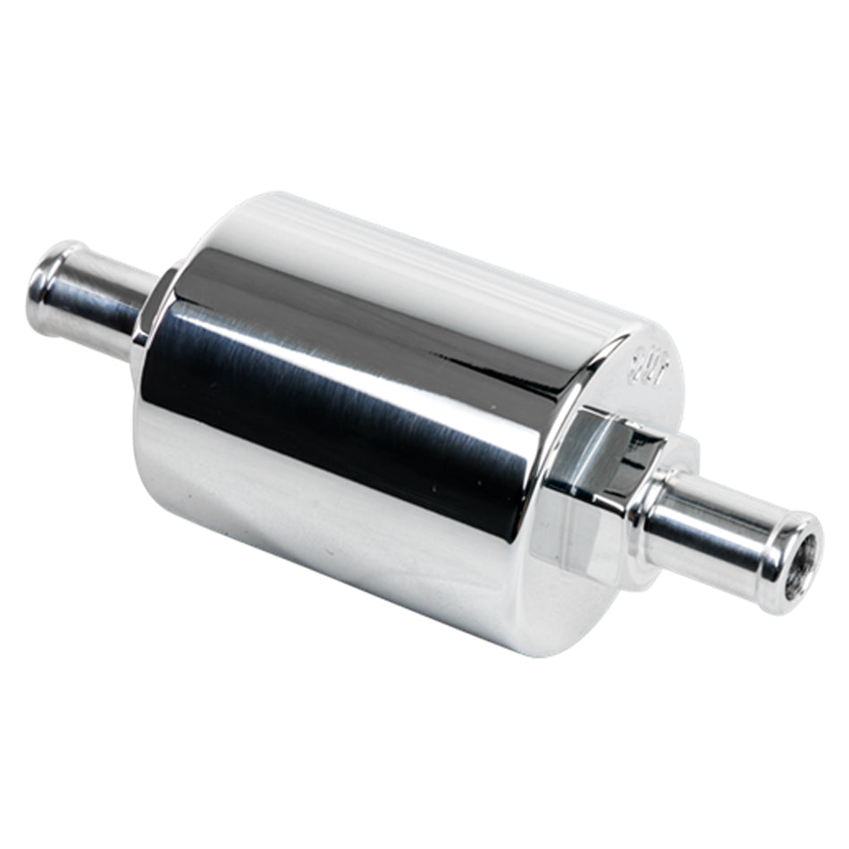 In Line Fuel Filter 3/8 in Barbed Polished Fuel Filters and Components Billet Specialties