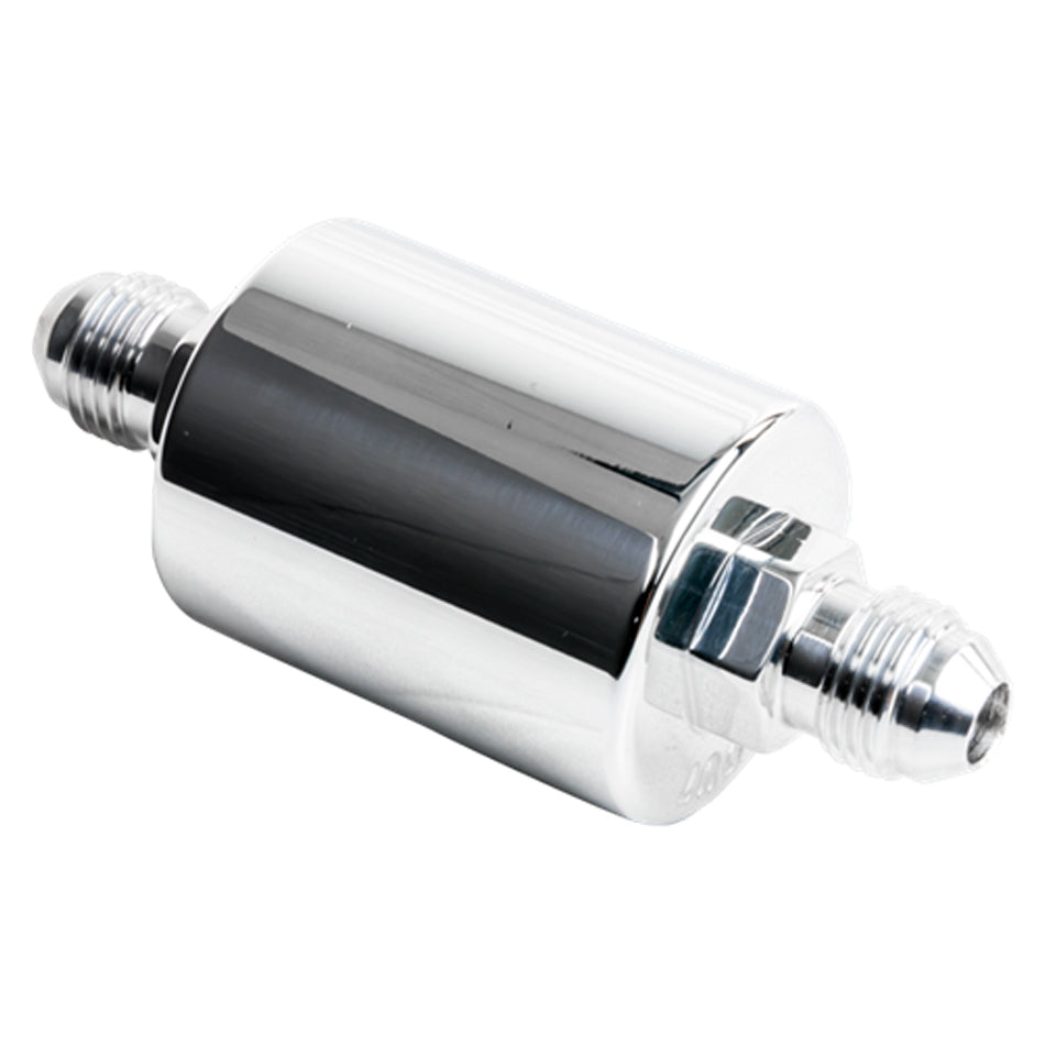 In Line Fuel Filter -6AN Ends Polished Fuel Filters and Components Billet Specialties