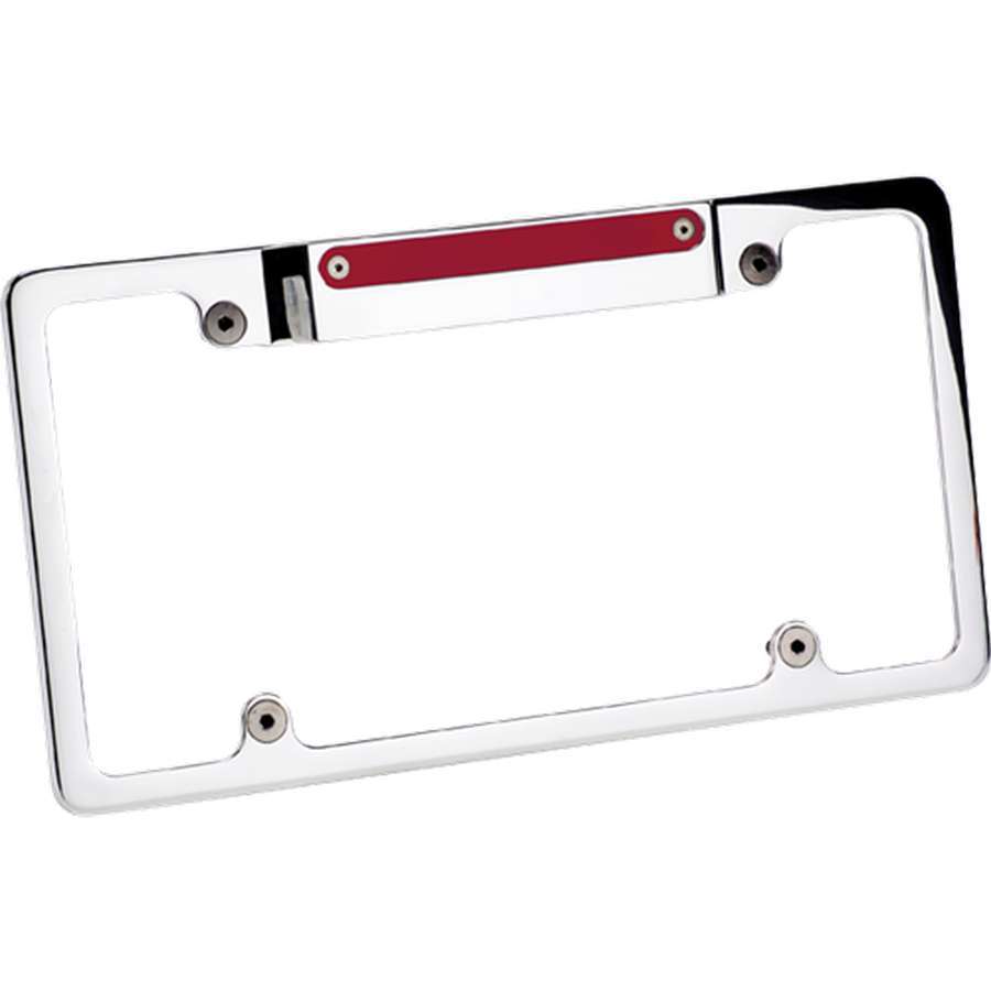 License Frame w/3rd Brake Light Polished License Plates and Components Billet Specialties