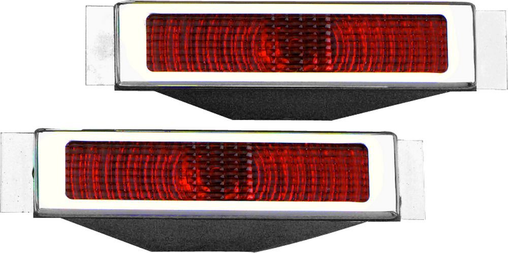 LED Taillights Open Bezel Polished Pair Exterior Light Assemblies Billet Specialties