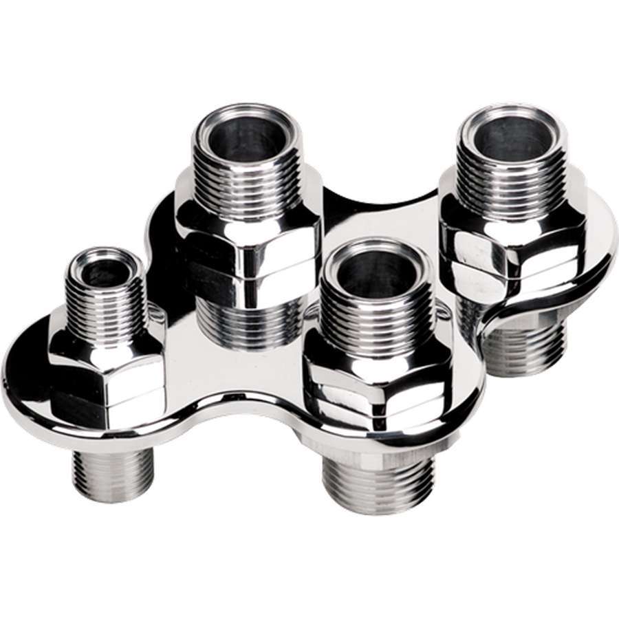 A/C & Heater Hose Bulkhead 4-Port AN-NPT Fittings and Components Billet Specialties