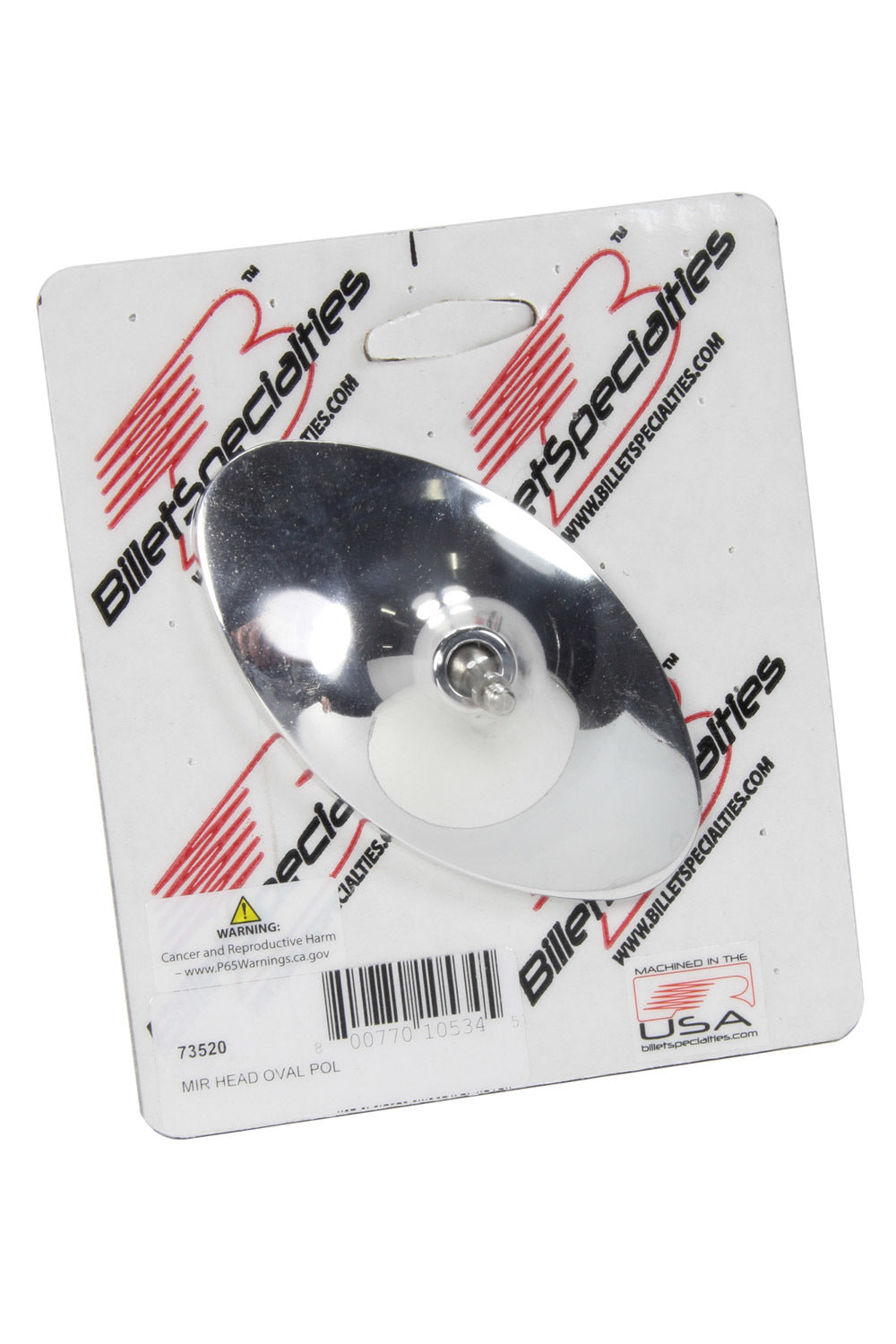 Mirror-Oval- Polished 2 5/16in x 4 3/16in Rear View Mirrors Billet Specialties