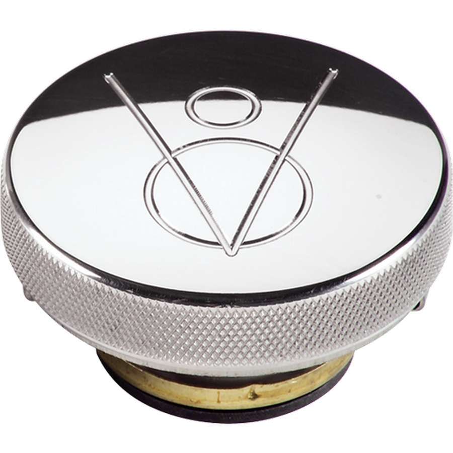 Polished Radiator Cap V8 Logo 16lb. Radiator Caps Billet Specialties