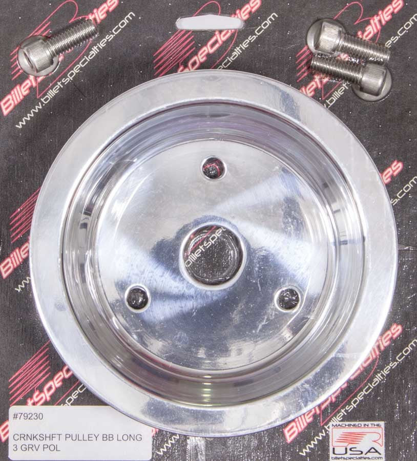 BBC 3 GRV Crank Pulley LWP Polished Crankshaft Pulleys Billet Specialties