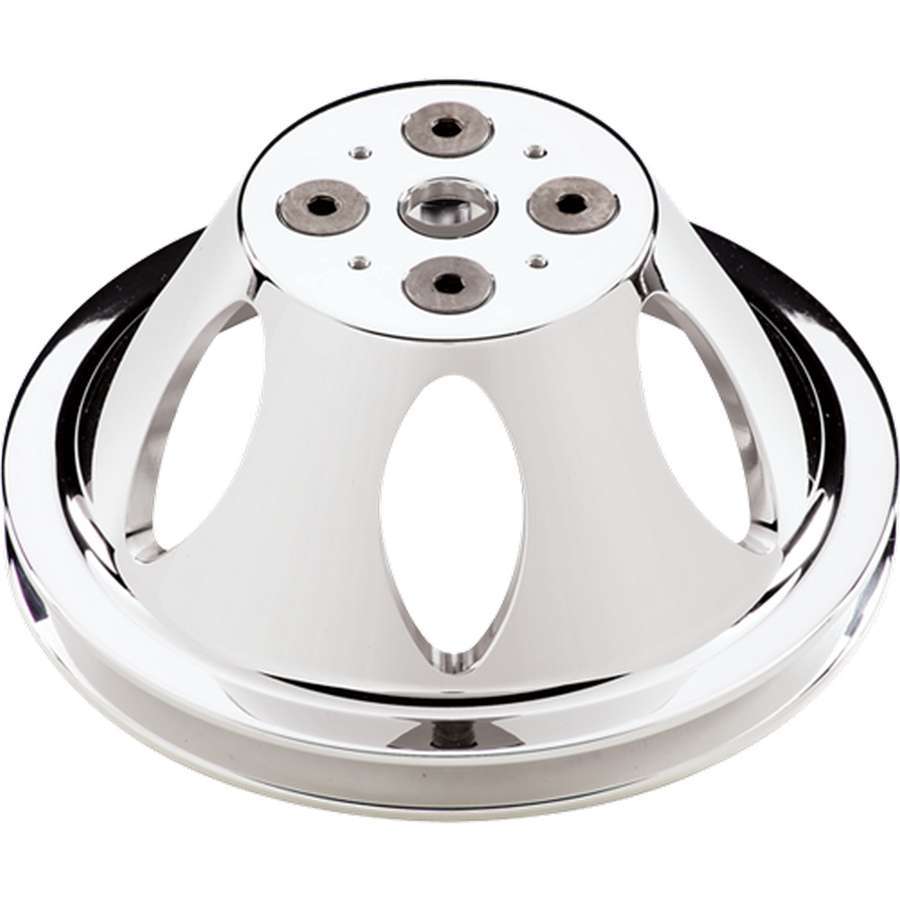 Polished SBC 1 Groove Upper Pulley Water Pump Pulleys Billet Specialties