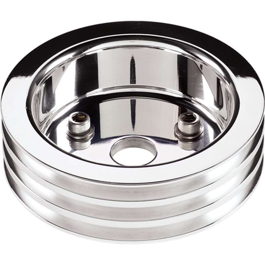 Polished SBC 3 Groove Lower Pulley Crankshaft Pulleys Billet Specialties