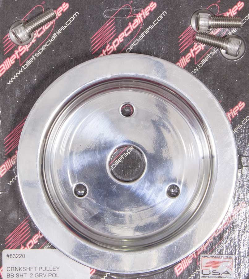 Polished BBC 2 Groove Lower Pulley Crankshaft Pulleys Billet Specialties