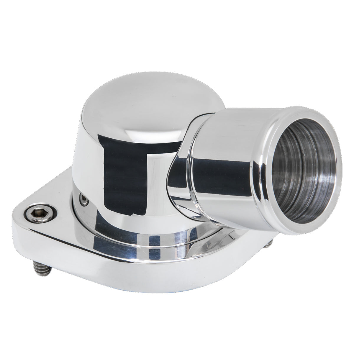 Thermostat Housing 15 Degree LS 10-Up Polished Water Necks - Thermostat Housings Billet Specialties