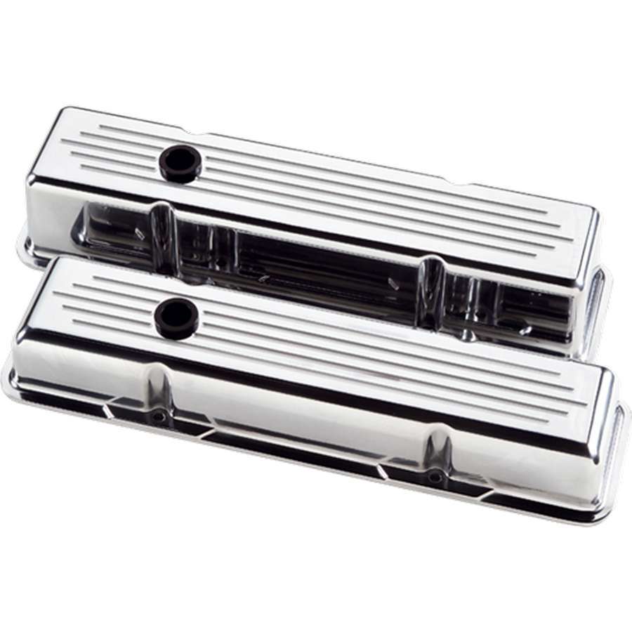 Polished SBC Short V/C Ball Milled Valve Covers Billet Specialties