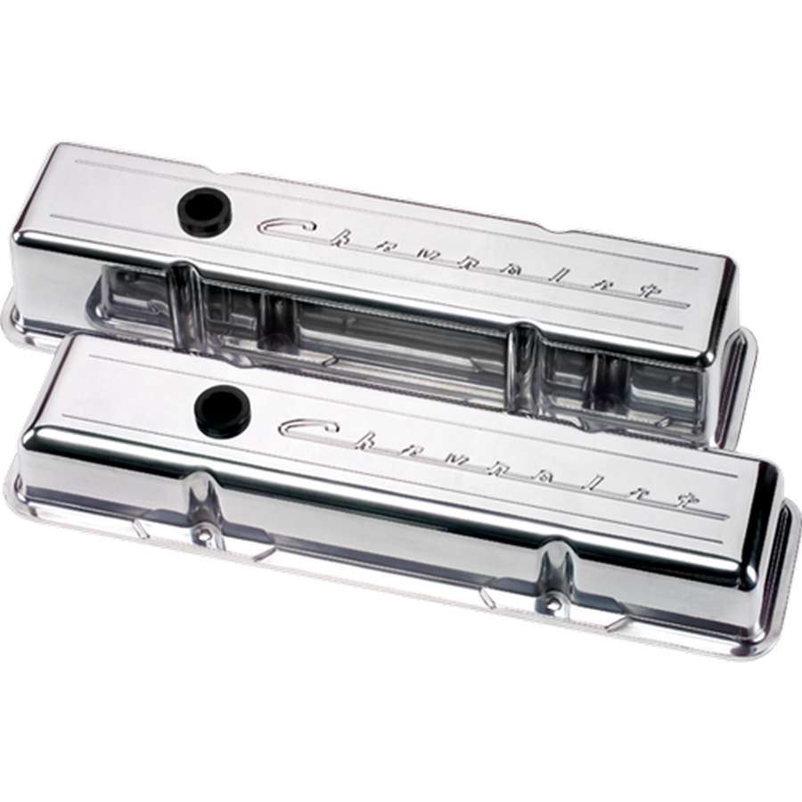 SBC Script Short Valve Cover Valve Covers Billet Specialties