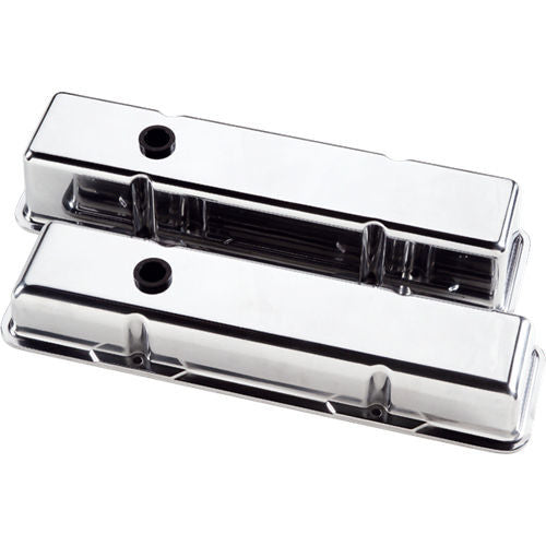 Valve Cover SBC Short Plain Polished Valve Covers Billet Specialties