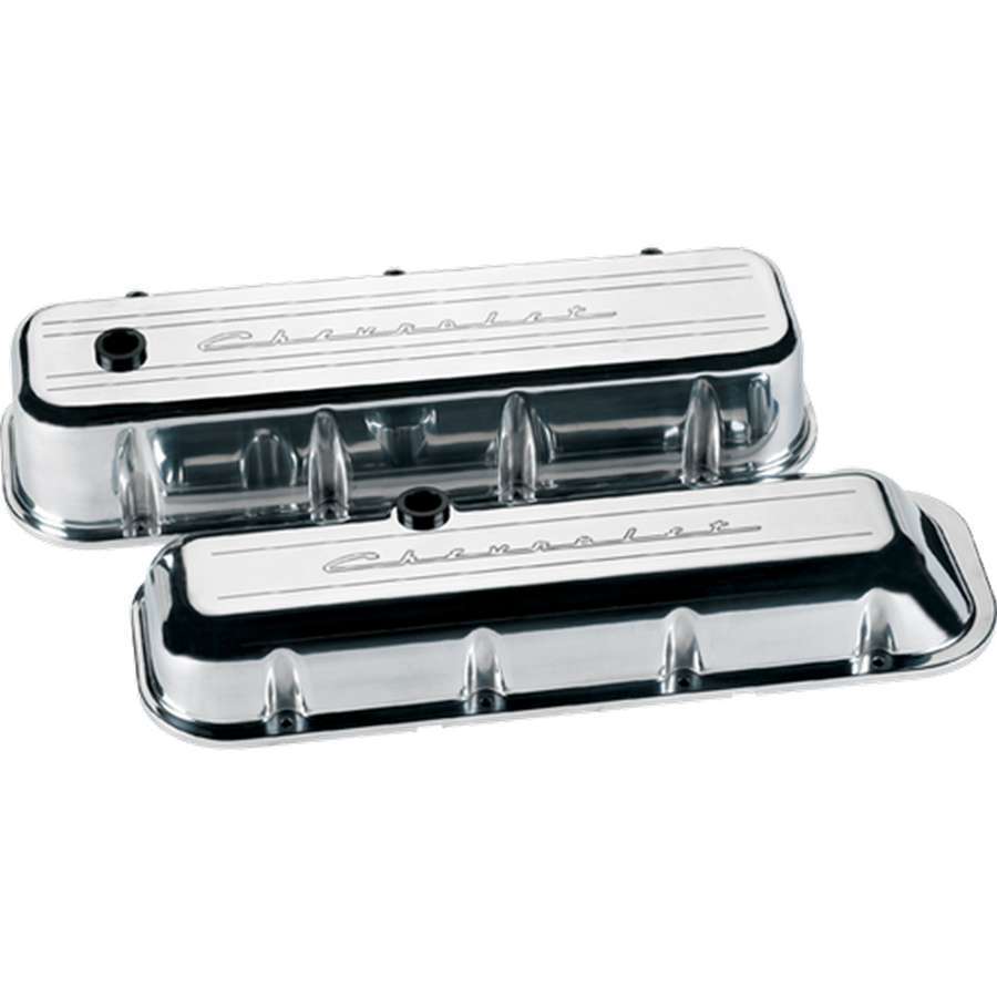 BBC Valve Covers Chevy Logo Short Valve Covers Billet Specialties