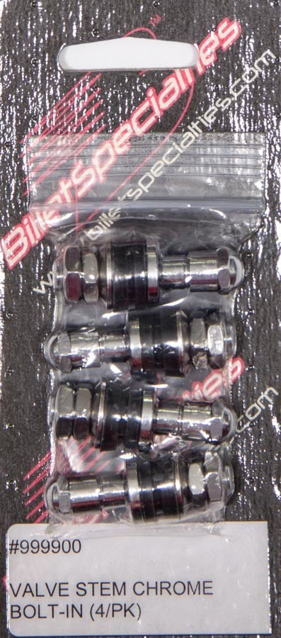 Valve Stem Chrome Bolt- In 4-PK Valve Stems and Components Billet Specialties