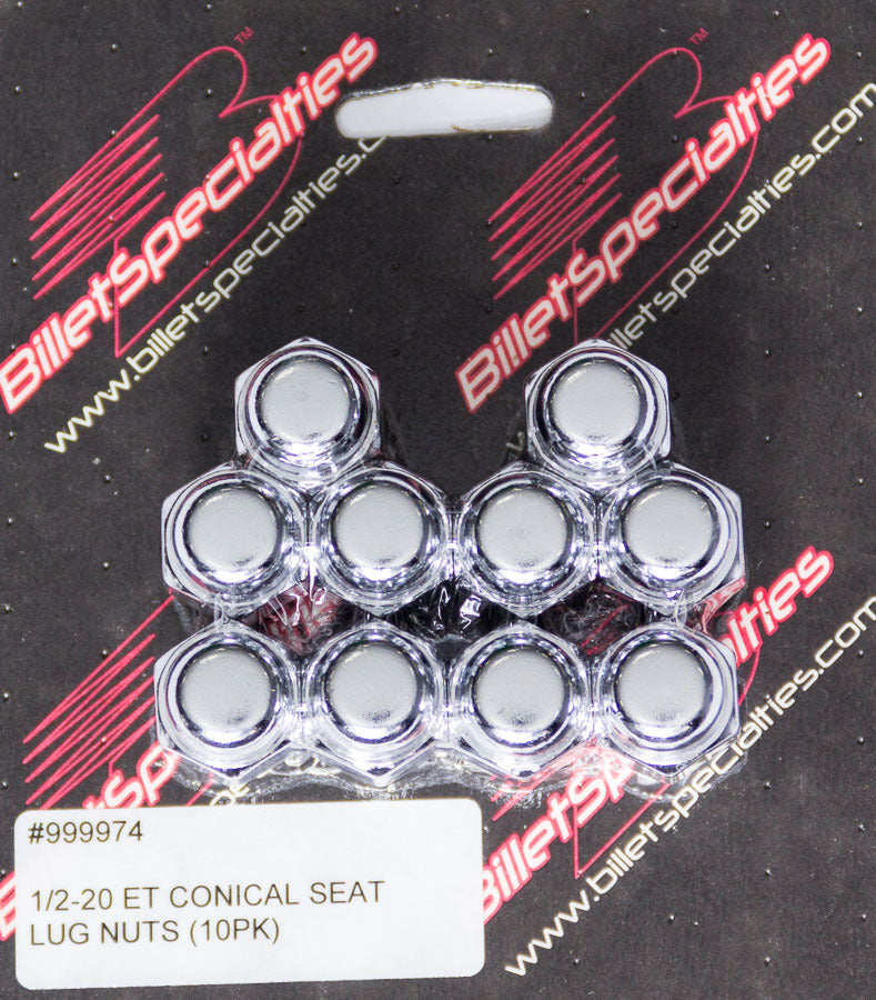1/2-20 ET Conical Seat Lug Nuts 10 Pack Wheel Lug Nuts Billet Specialties