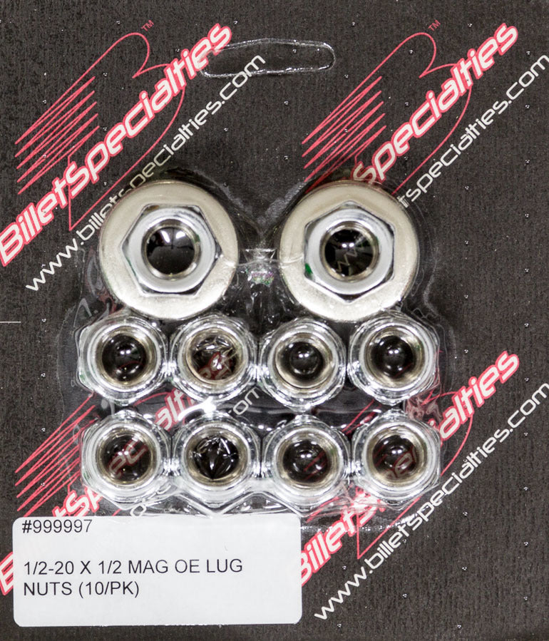 1/2-20 X 1/2 Mag Lug Nuts (10/PK) Wheel Lug Nuts Billet Specialties