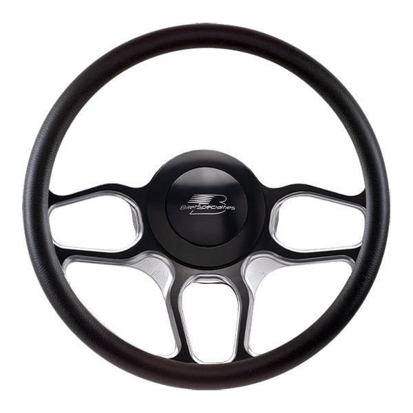 Steering Wheel 1/2 Wrap 14in Win Lite Black Steering Wheels and Components Billet Specialties