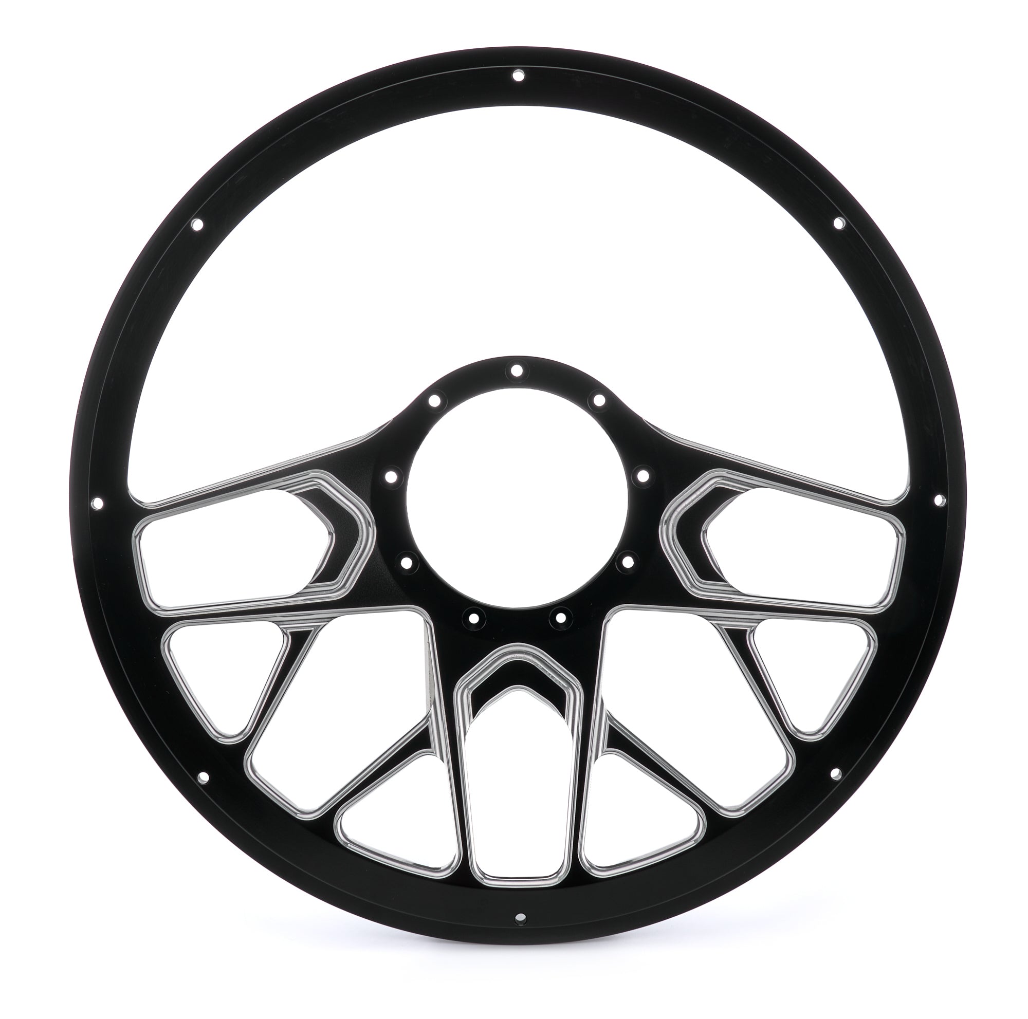 Steering Wheel 1/2 Wrap 14in Redline Black Steering Wheels and Components Billet Specialties