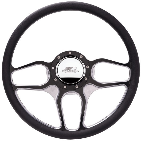 Steering Wheel 1/2 Wrap 15.5in Win Lite Black Steering Wheels and Components Billet Specialties