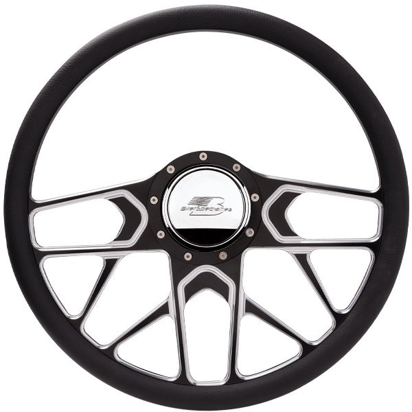 Steering Wheel 1/2 Wrap 15.5in Redline Black Steering Wheels and Components Billet Specialties