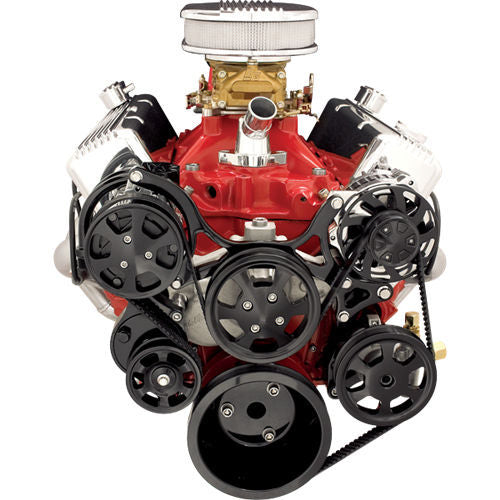 SBC Tru Track Pulley System Black Pulley Kits Billet Specialties
