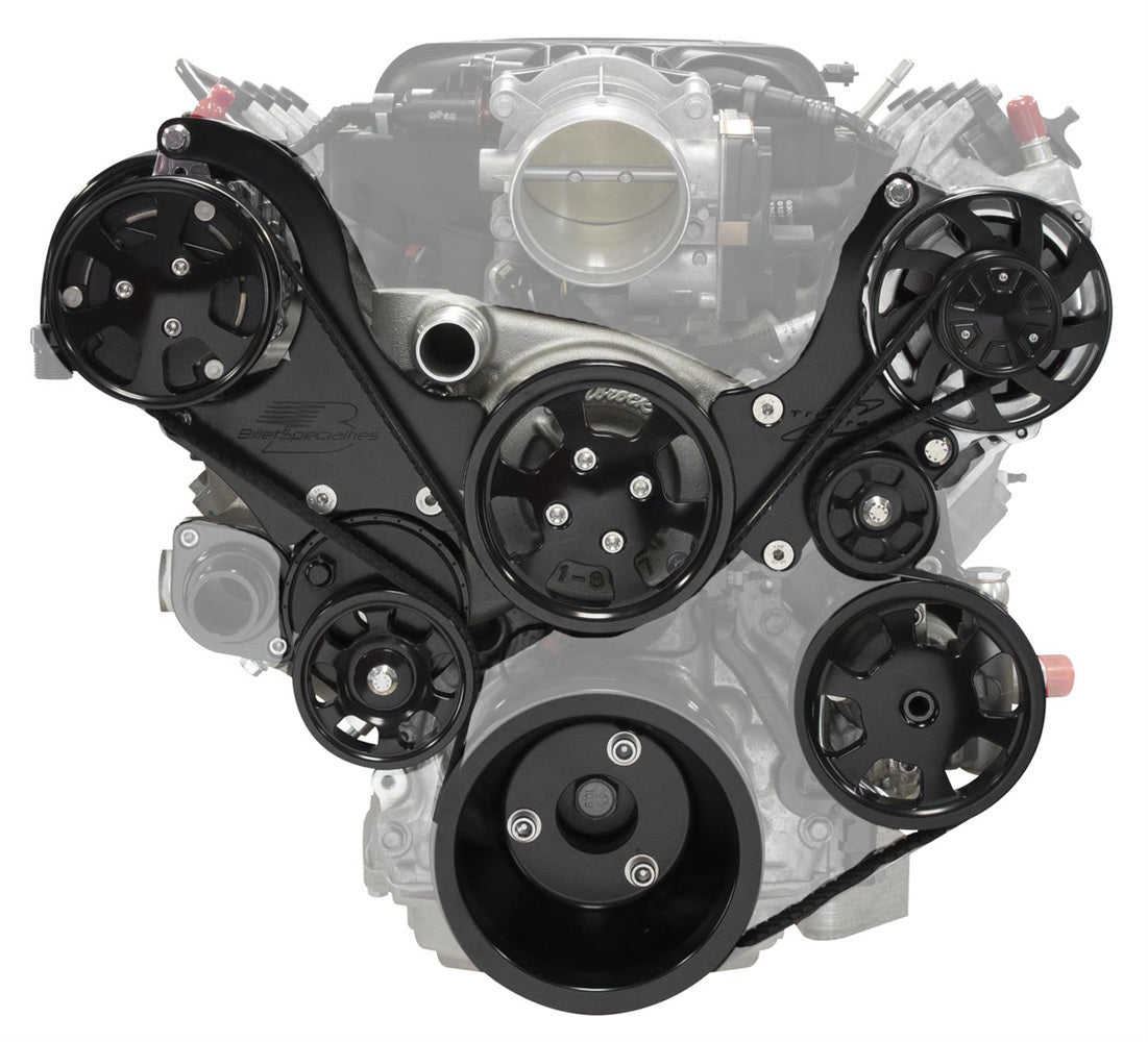 LT1 Tru Trac Pulley Syst em Black w/PS & A/C Pulley Kits Billet Specialties