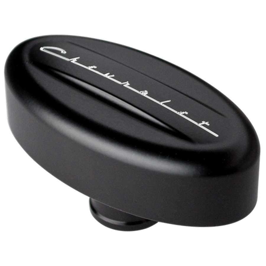 Breather Valve Cover Retro Black Chevrolet Valve Cover Breathers and Components Billet Specialties