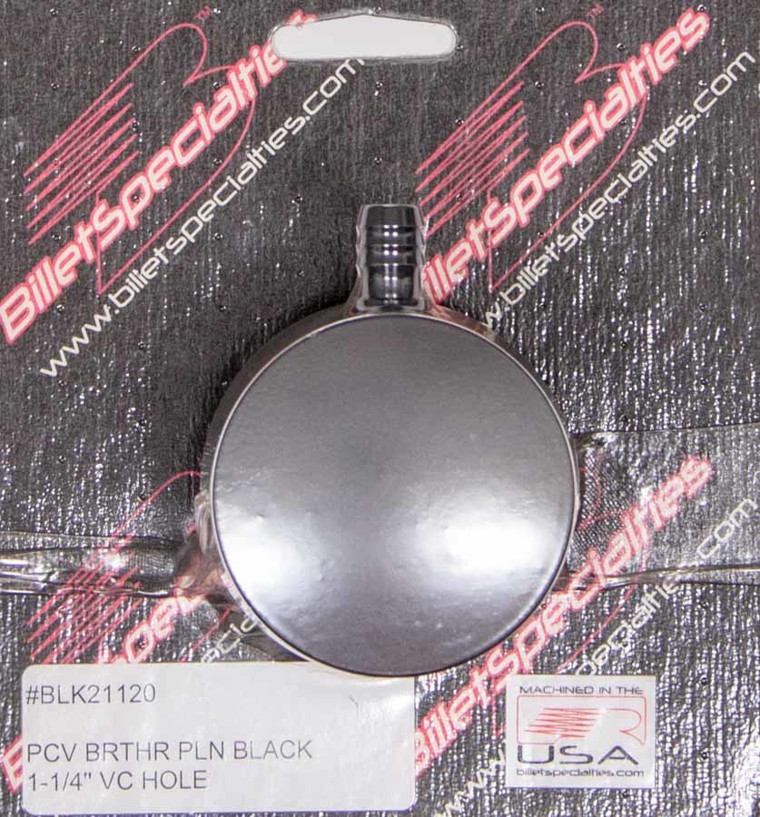 PCV Breather 1-1/4in VC Hole Black Valve Cover Breathers and Components Billet Specialties