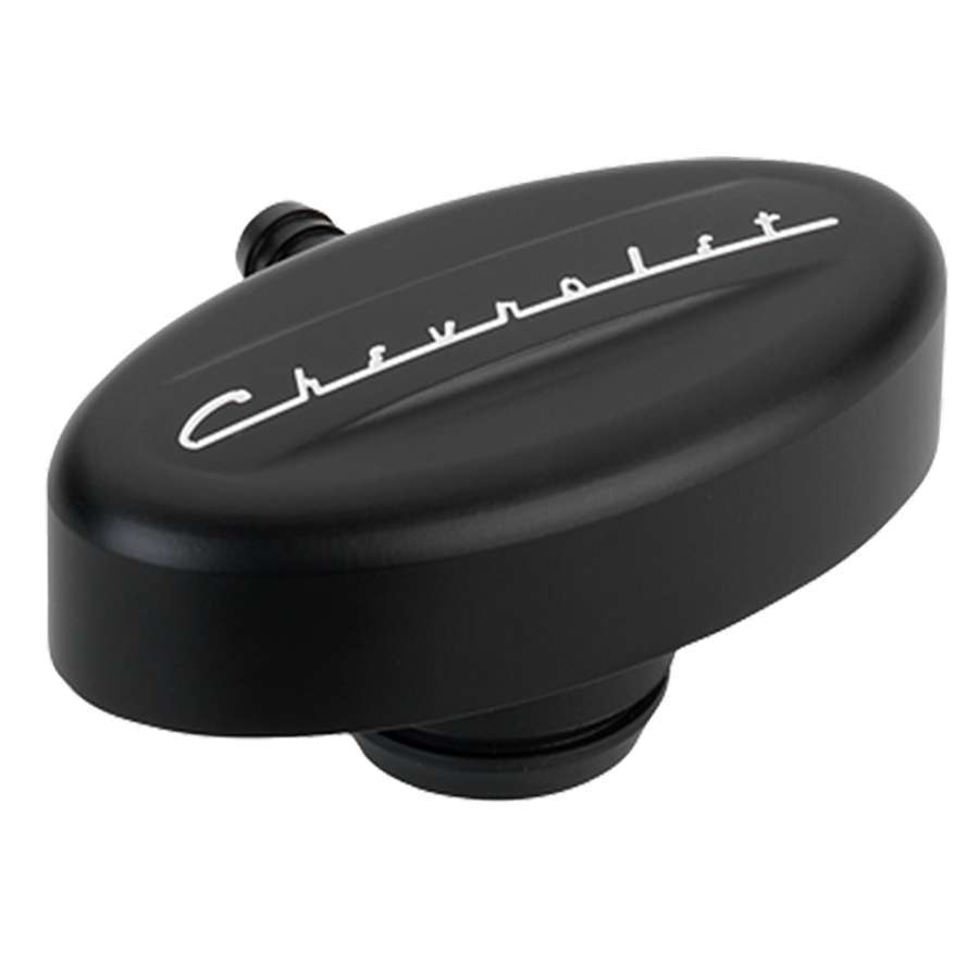 PCV Breather 1-1/4in VC Retro Black Chevrolet Valve Cover Breathers and Components Billet Specialties