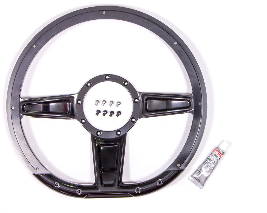 Steering Wheel Camber D-Shaped 14in Black Steering Wheels and Components Billet Specialties