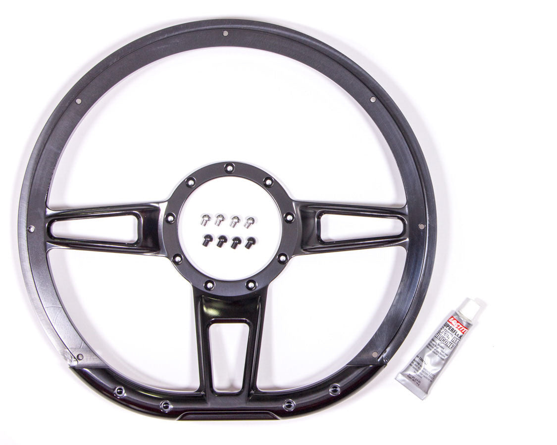 Steering Wheel Formula D-Shaped 14in Black Steering Wheels and Components Billet Specialties