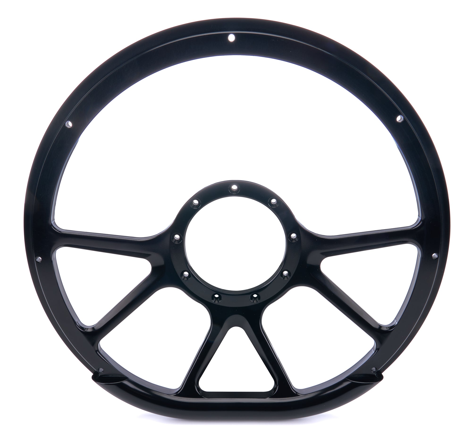 Steering Wheel 14in D-Sh ape Prism Black Steering Wheels and Components Billet Specialties