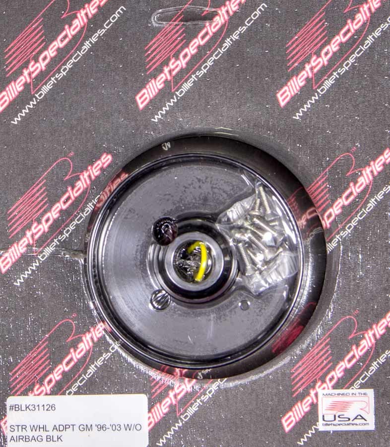 96-03 GM Steering Wheel Adapter Black Steering Wheel Adapters and Install Kits Billet Specialties