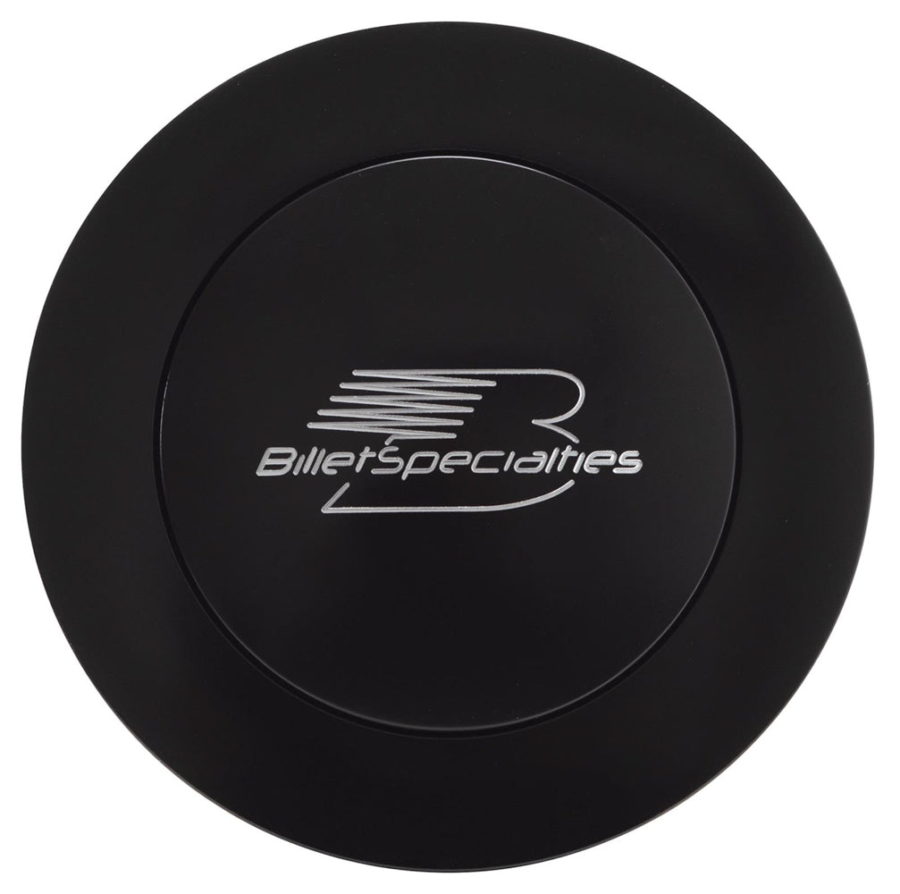 Horn Button Large Black Billet Specialties Logo Horn Buttons Billet Specialties